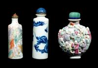 Three Chinese Porcelain Snuff Bottles