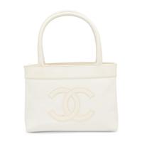 Chanel, White Leather Mini Tote