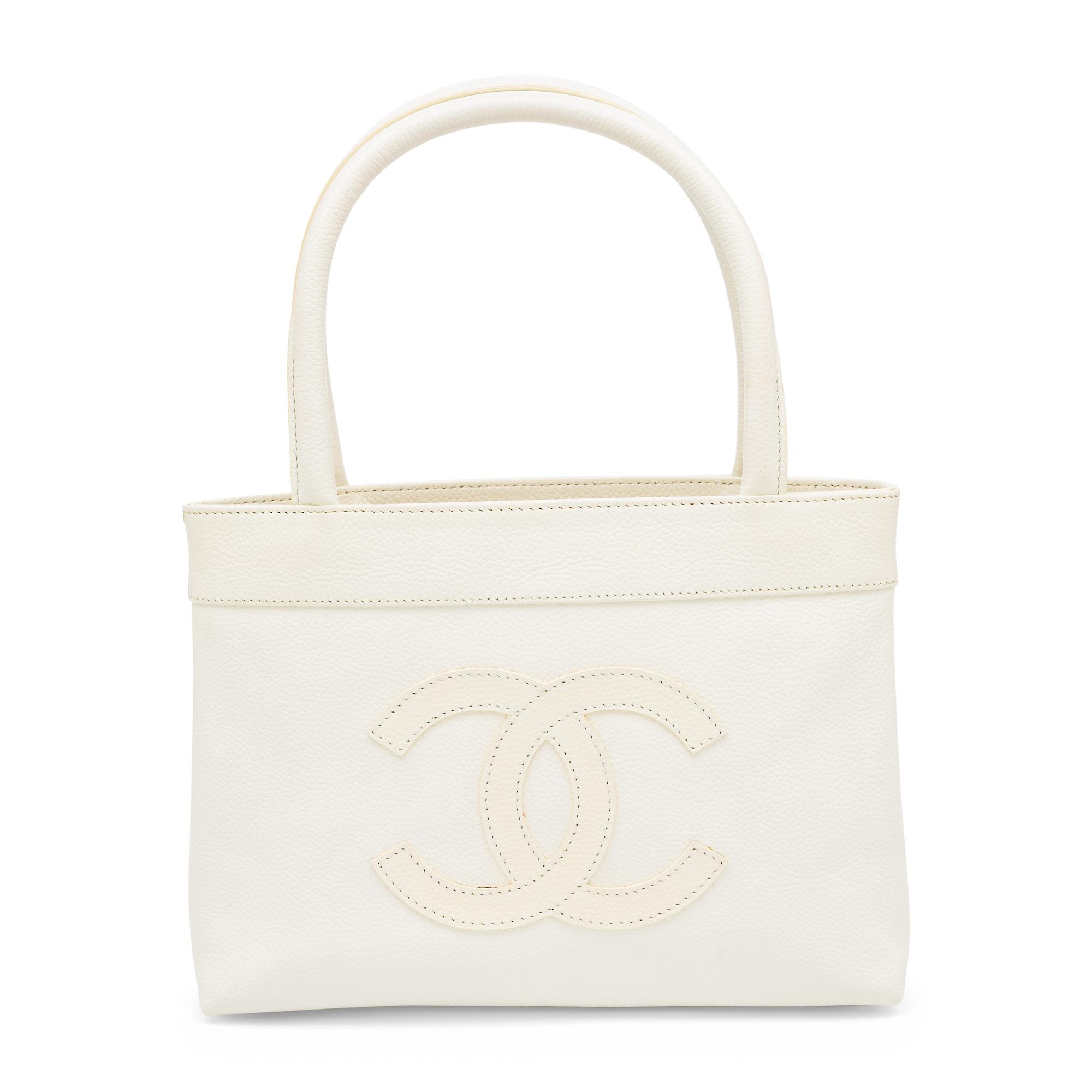Chanel, White Leather Mini Tote