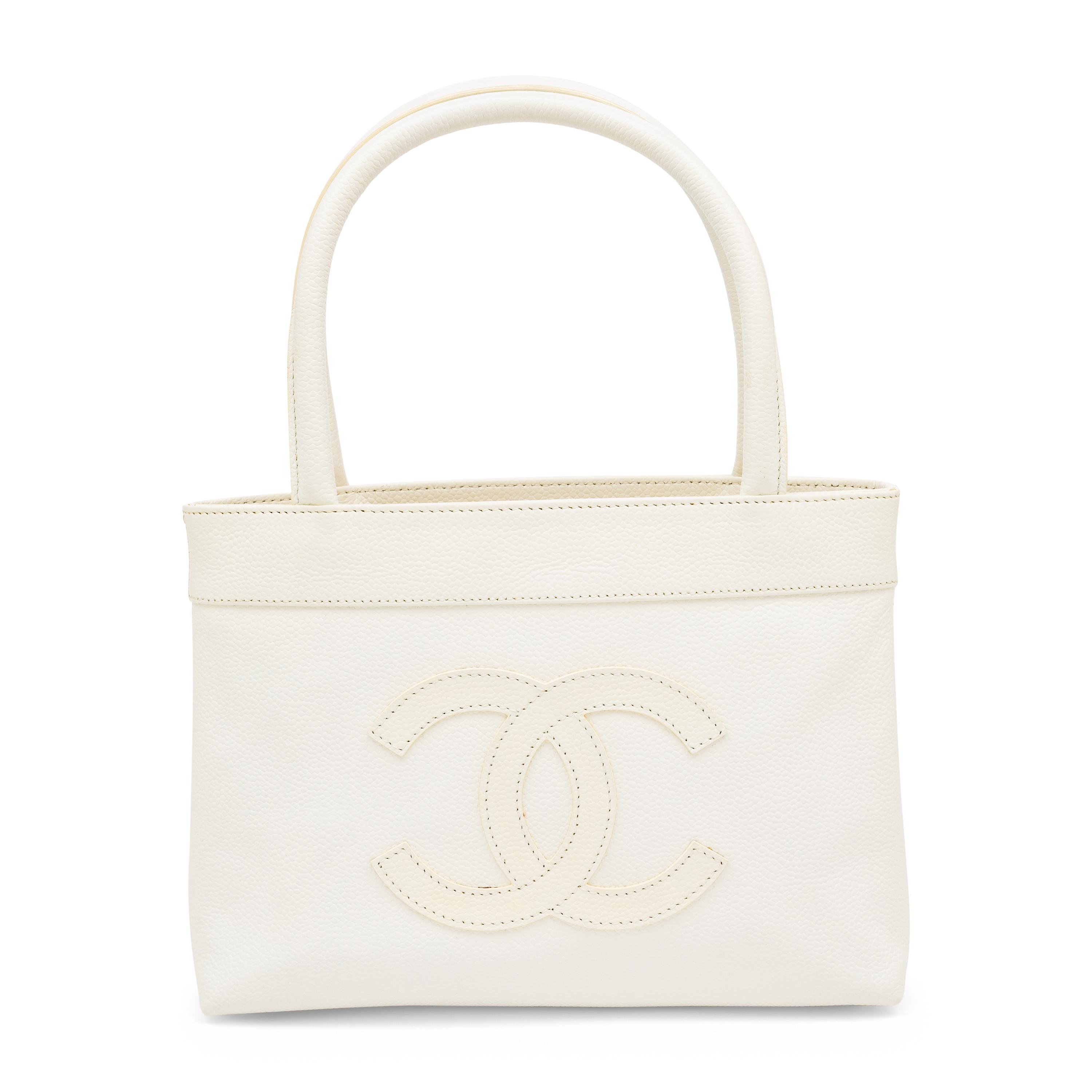 Chanel, White Leather Mini Tote