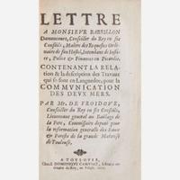 [Travel and Exploration] Froidour, (Louis) de Lettre A Monsieur Barrillon Damoncourt...Contenant la relation & la description des Travaux qui se font en Languedoc, pour la Communication...