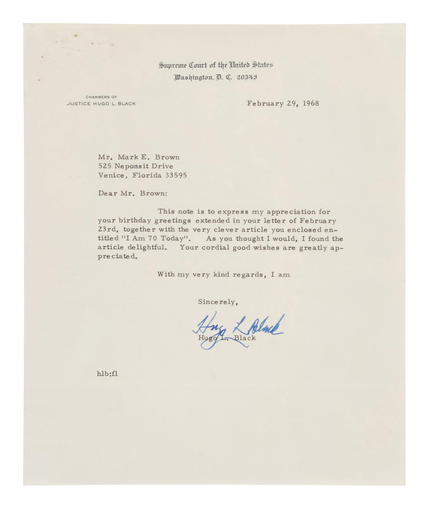 [SUPREME COURT]. A group of letters, engraving, and pamphlet signed by Supreme Court justices, including Chief Justice William Rehnquist, comprising: