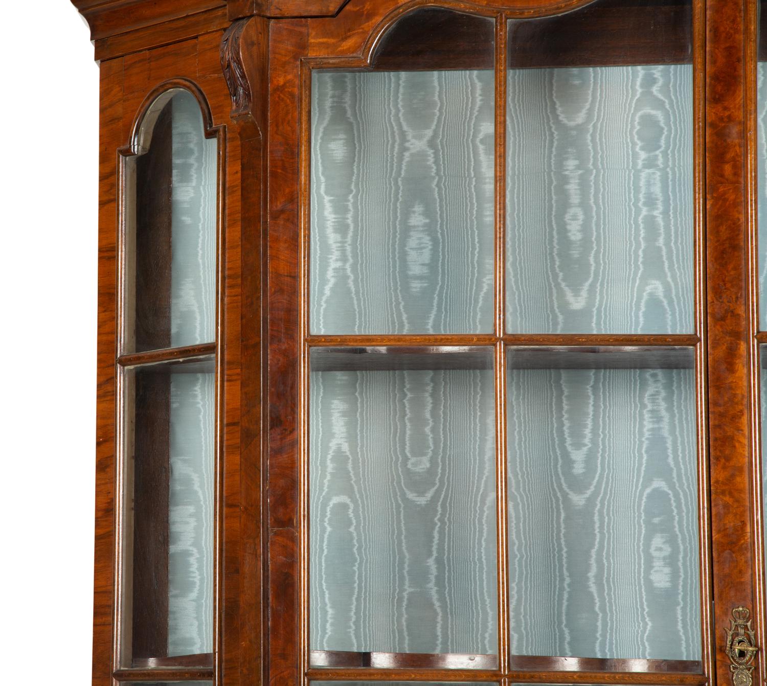 A Dutch Part Ebonized Walnut Bookcase or Vitrine Cabinet