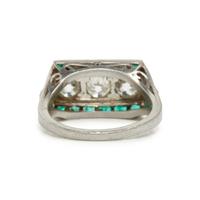ART DECO, DIAMOND AND EMERALD RING