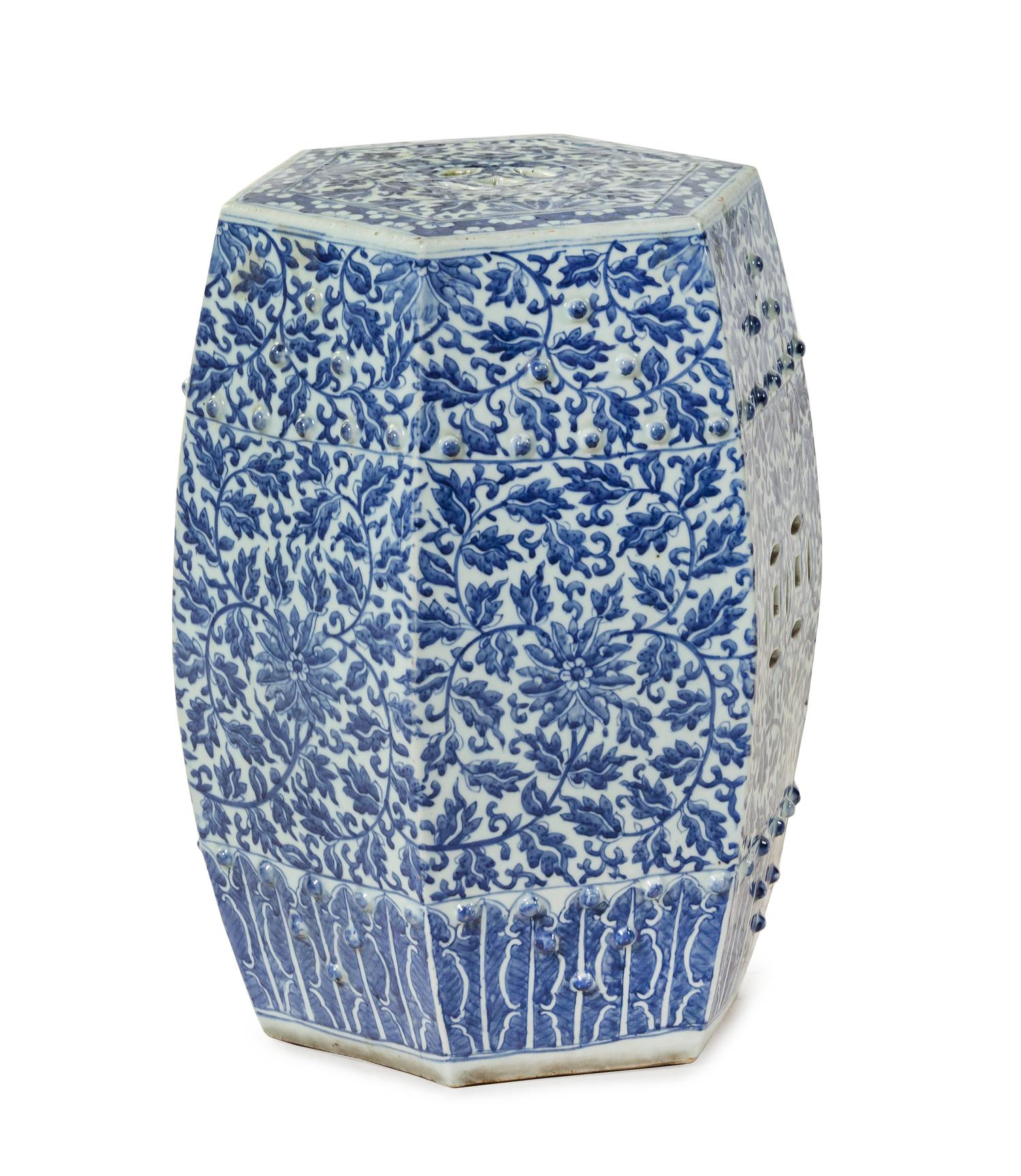 A Blue and White Porcelain Garden Stool