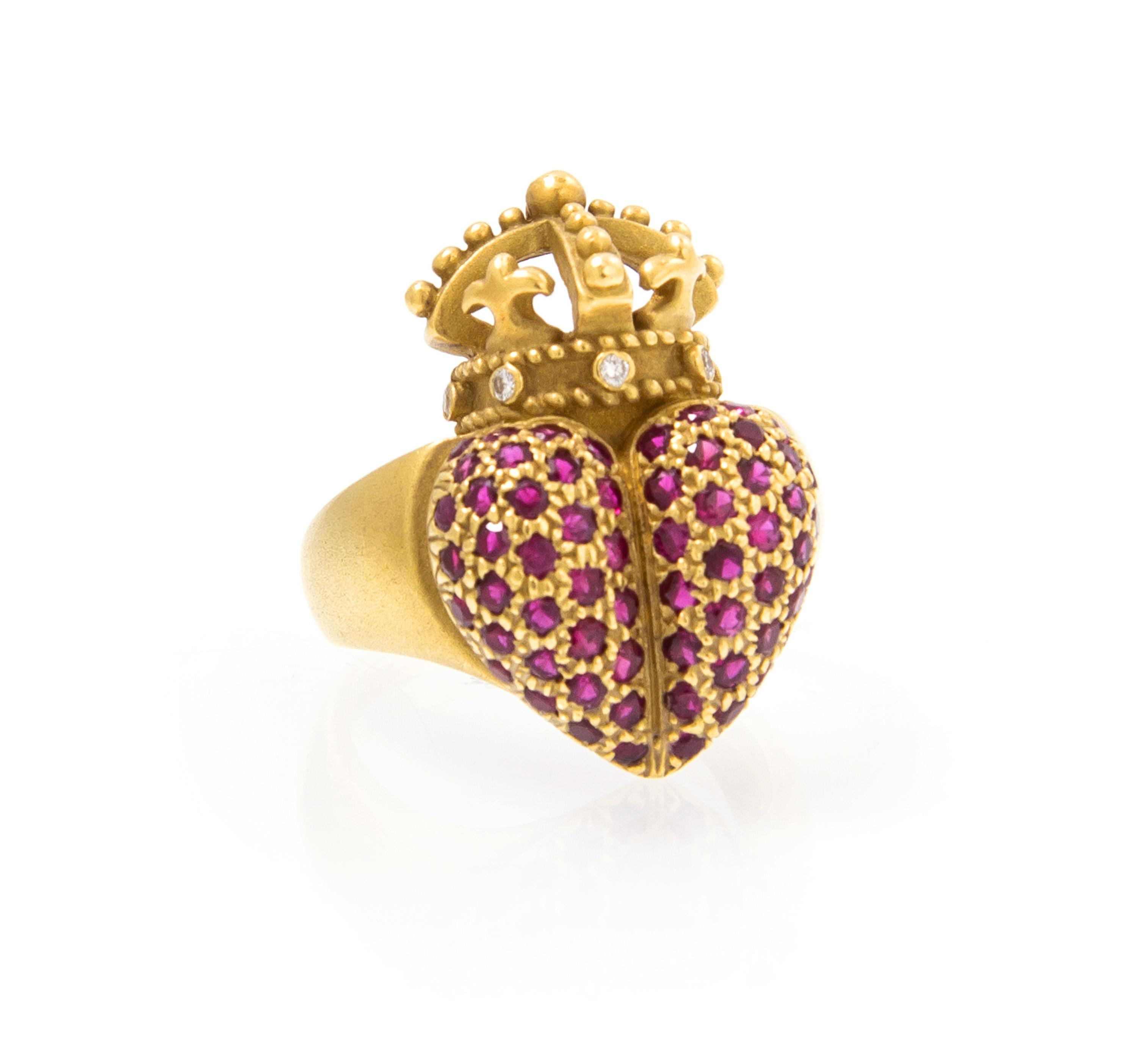 An 18 Karat Yellow Gold, Ruby and Diamond Ring, Kieselstein-Cord, 10.10 dwts.