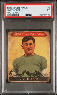 A 1933 Goudey Sport Kings Jim Thorpe Card No. 6