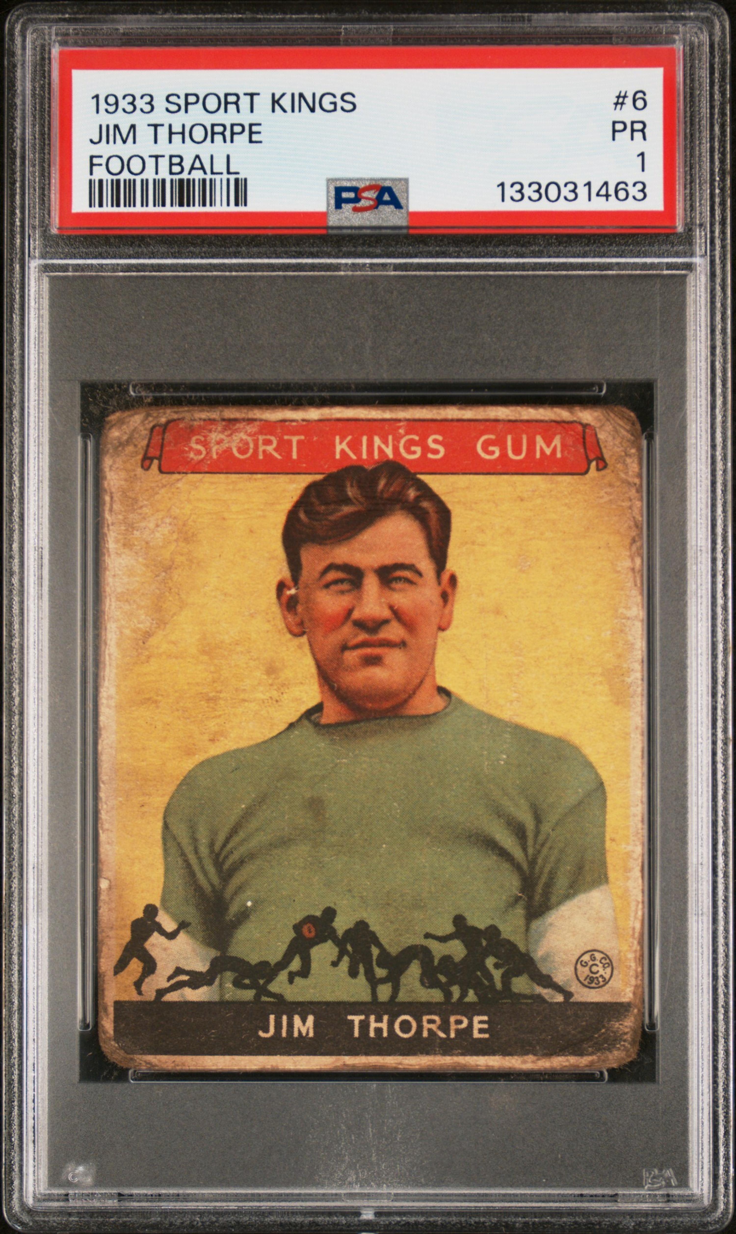 A 1933 Goudey Sport Kings Jim Thorpe Card No. 6