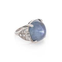 STAR SAPPHIRE AND DIAMOND RING