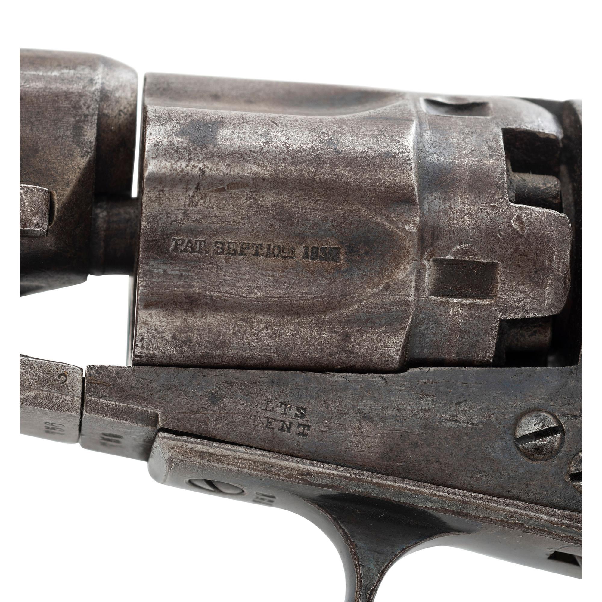 Gettysburg Used and Published Colt Model 1862 Police Revolver Inscribed to A.W. Tebbets by the Boston Printers