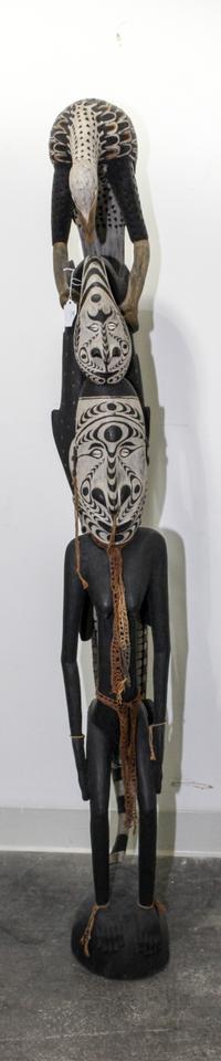 Teddy Balangu, (Palembei Village, Papua New Guinea, 20th Century), man, crocodile, bird