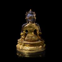 A Tibeto-Chinese Gilt Bronze Figure of Amitayus 藏漢 鎏金銅阿彌陀佛坐像
