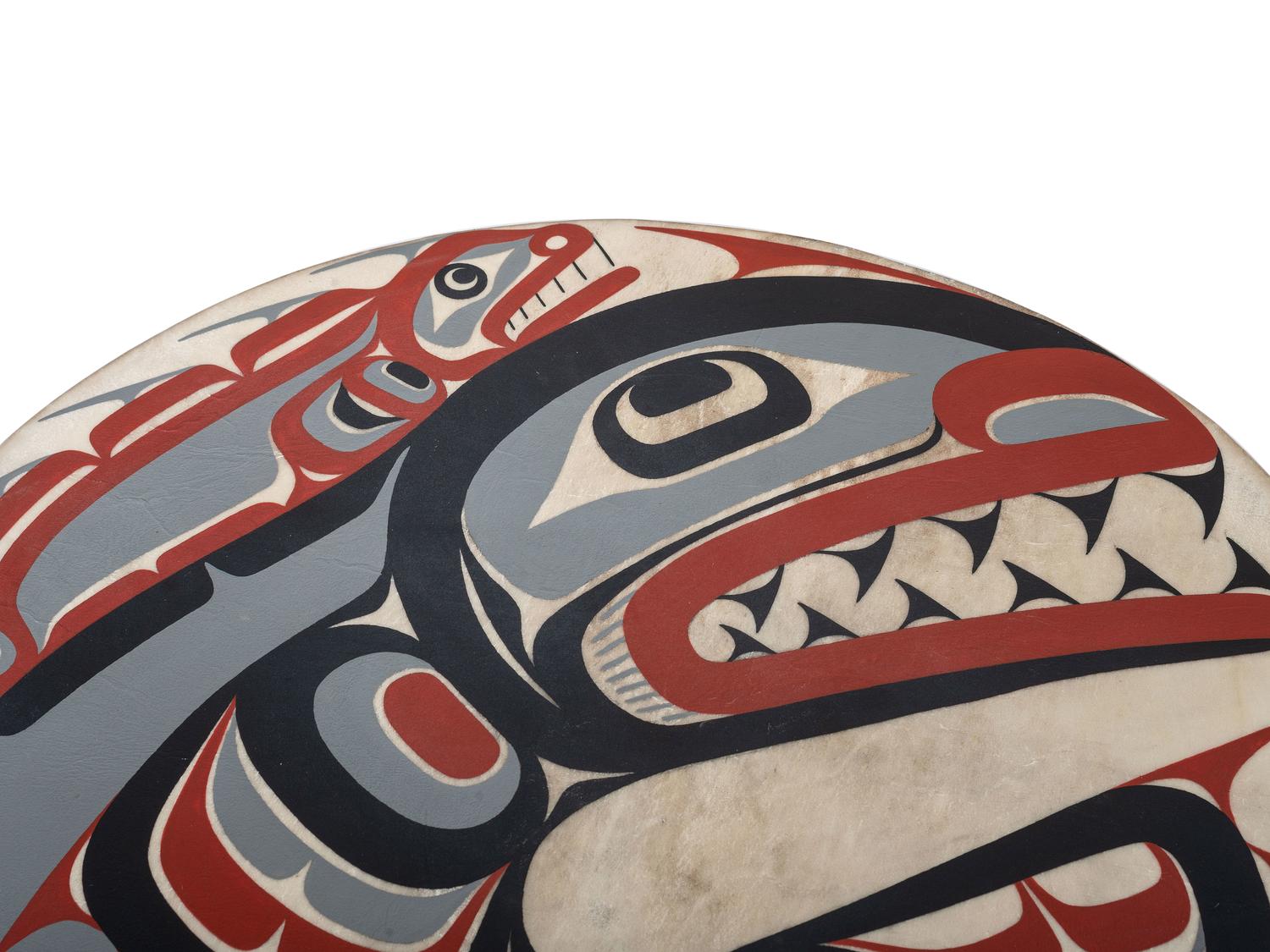 Northwest Coast Painted Hide Drum