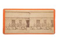 [NATIVE AMERICANS]. FLANDERS, D.P., photographer. Stereoview of Eskiminzin and band at Camp Grant. Arizona: [1874].