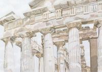 Philip Pearlstein, (American, b. 1924), Temple at Paestum, 1983
