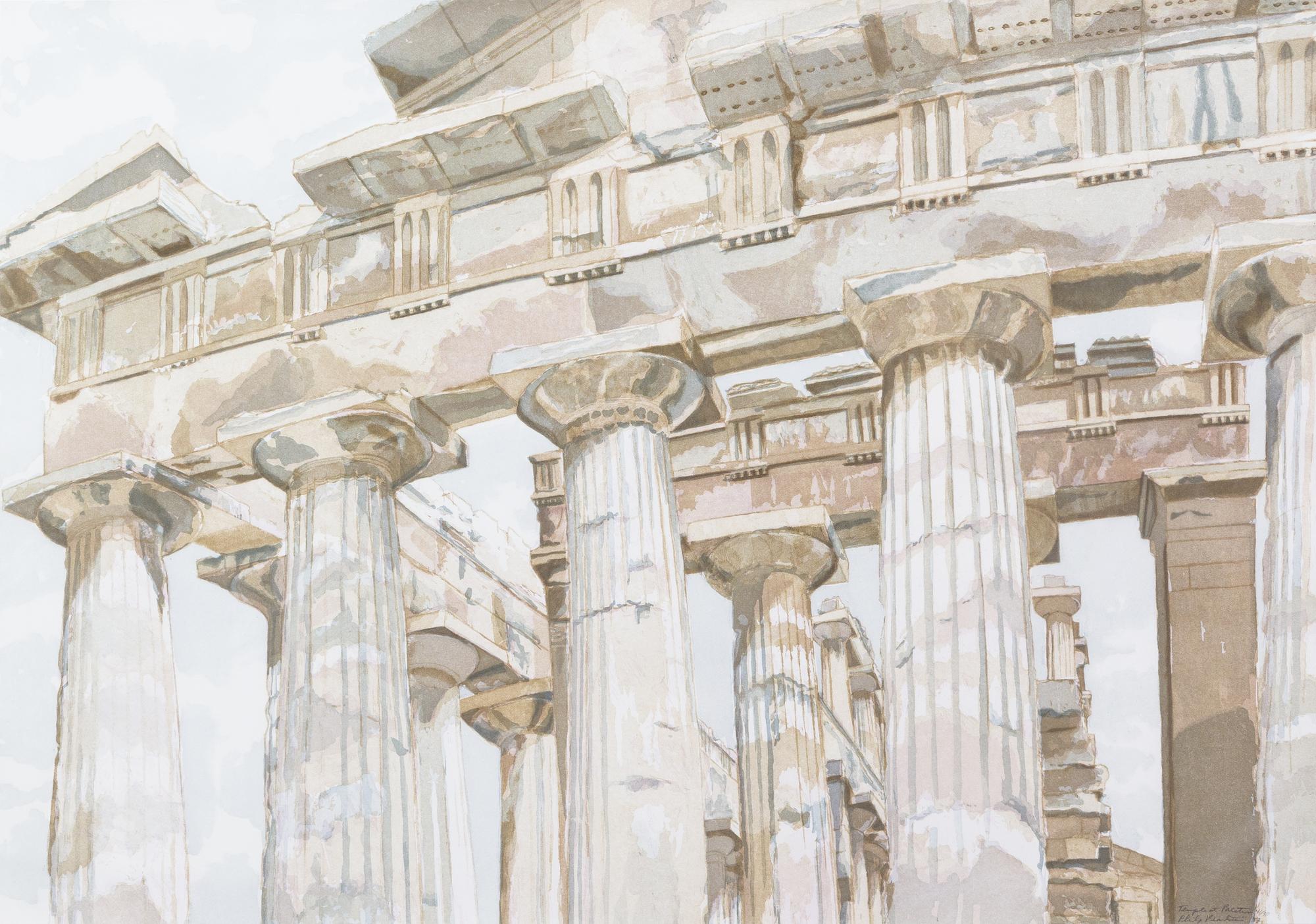Philip Pearlstein, (American, b. 1924), Temple at Paestum, 1983