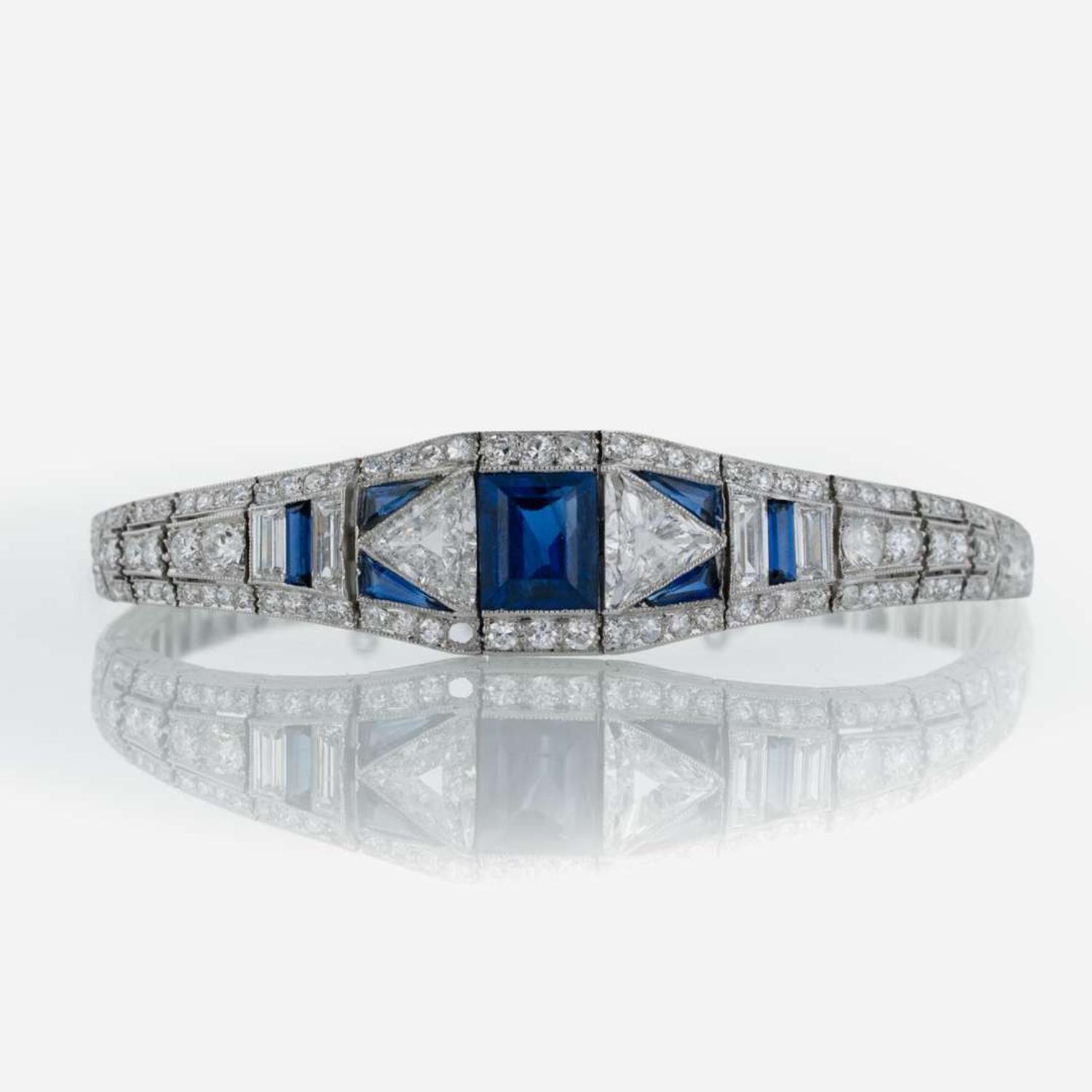 A Platinum, Sapphire, and Diamond Bracelet C.1922