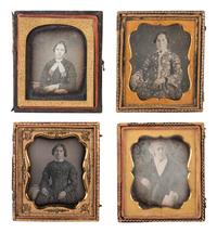 [EARLY PHOTOGRAPHY]. 22 sixth plate daguerreotypes of women posed with books and cased images.