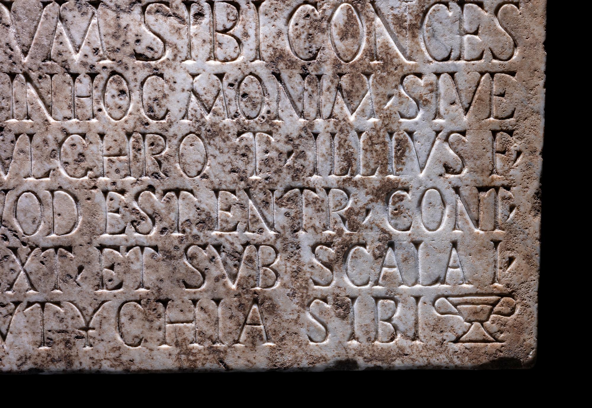 A Roman Marble Commemorative Plaque