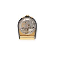 LeCOULTRE, GILT METAL AND ENAMEL TRAVEL ALARM CLOCK