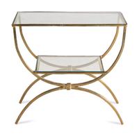 A Brass and Glass-Top End Table