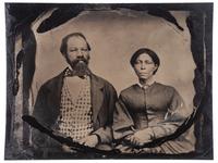 [EARLY PHOTOGRAPHY - PORTRAITURE]. Full plate copy tintype of an African American couple.