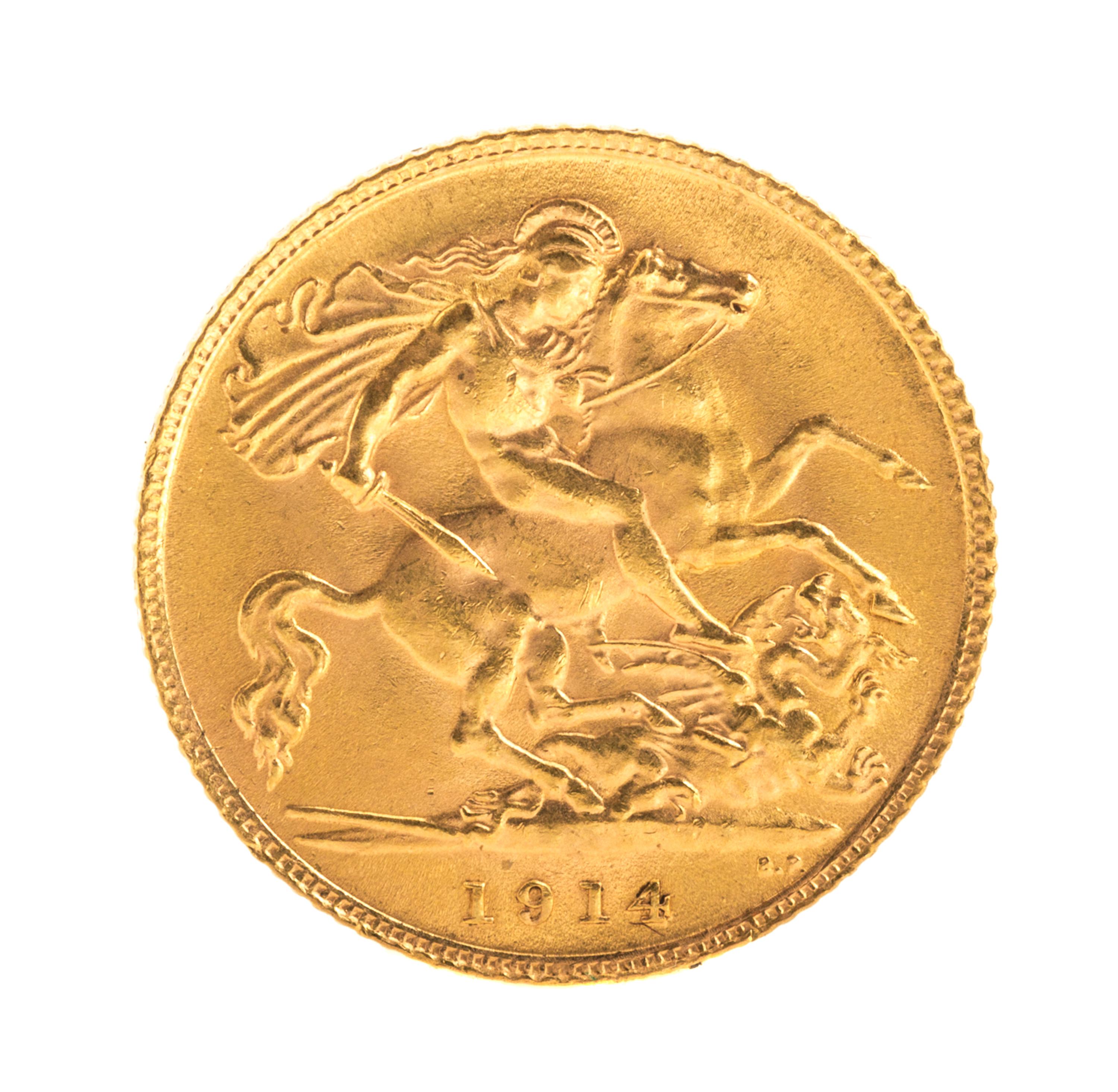 Great Britain (1914 CE), Gold Half Sovreign — Gold Half Sovereign