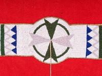 Sioux Beaded Hide Blanket Strip on Hudson Bay Blanket