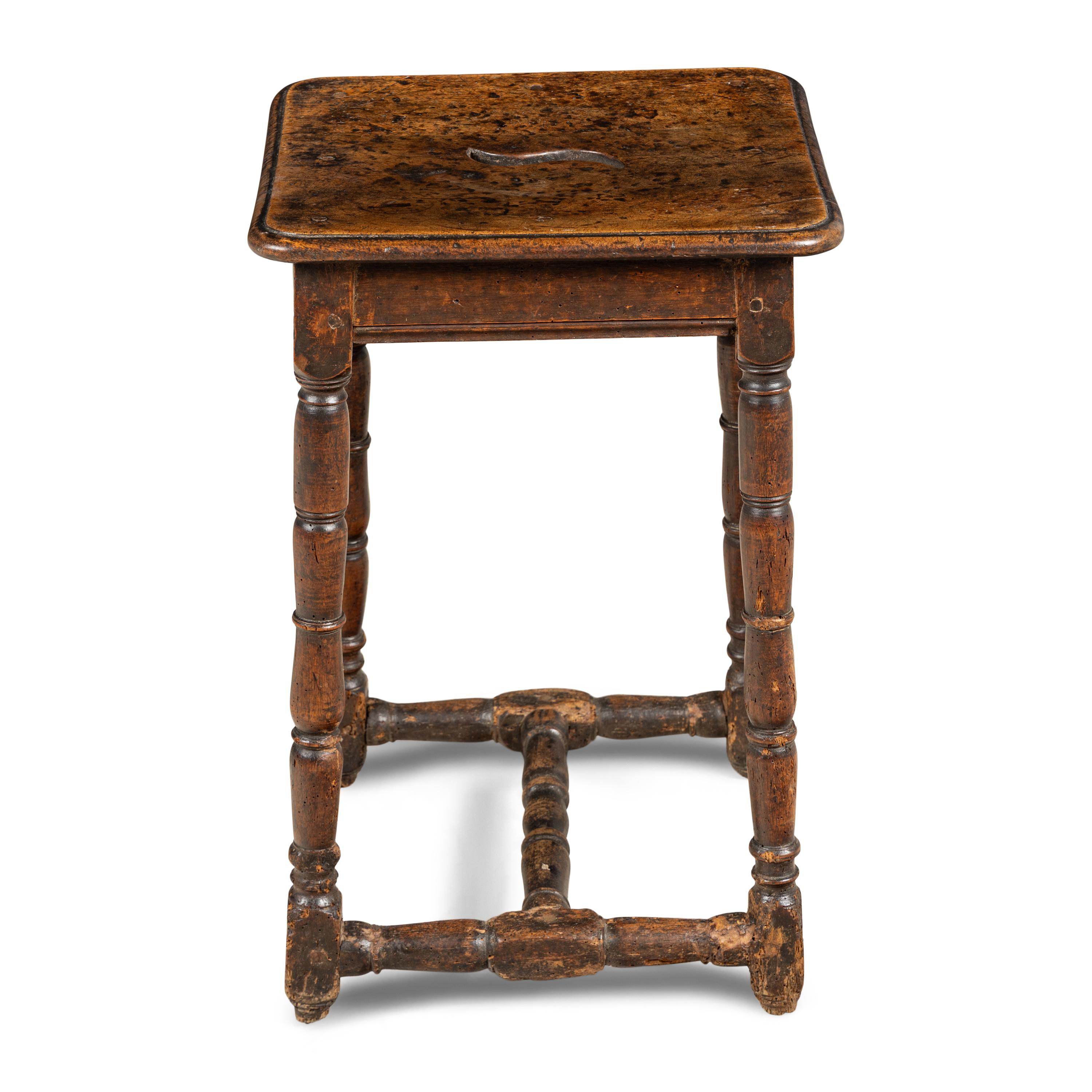 A Louis XIII Walnut Stool