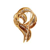 YELLOW GOLD AND DIAMOND PENDANT/BROOCH