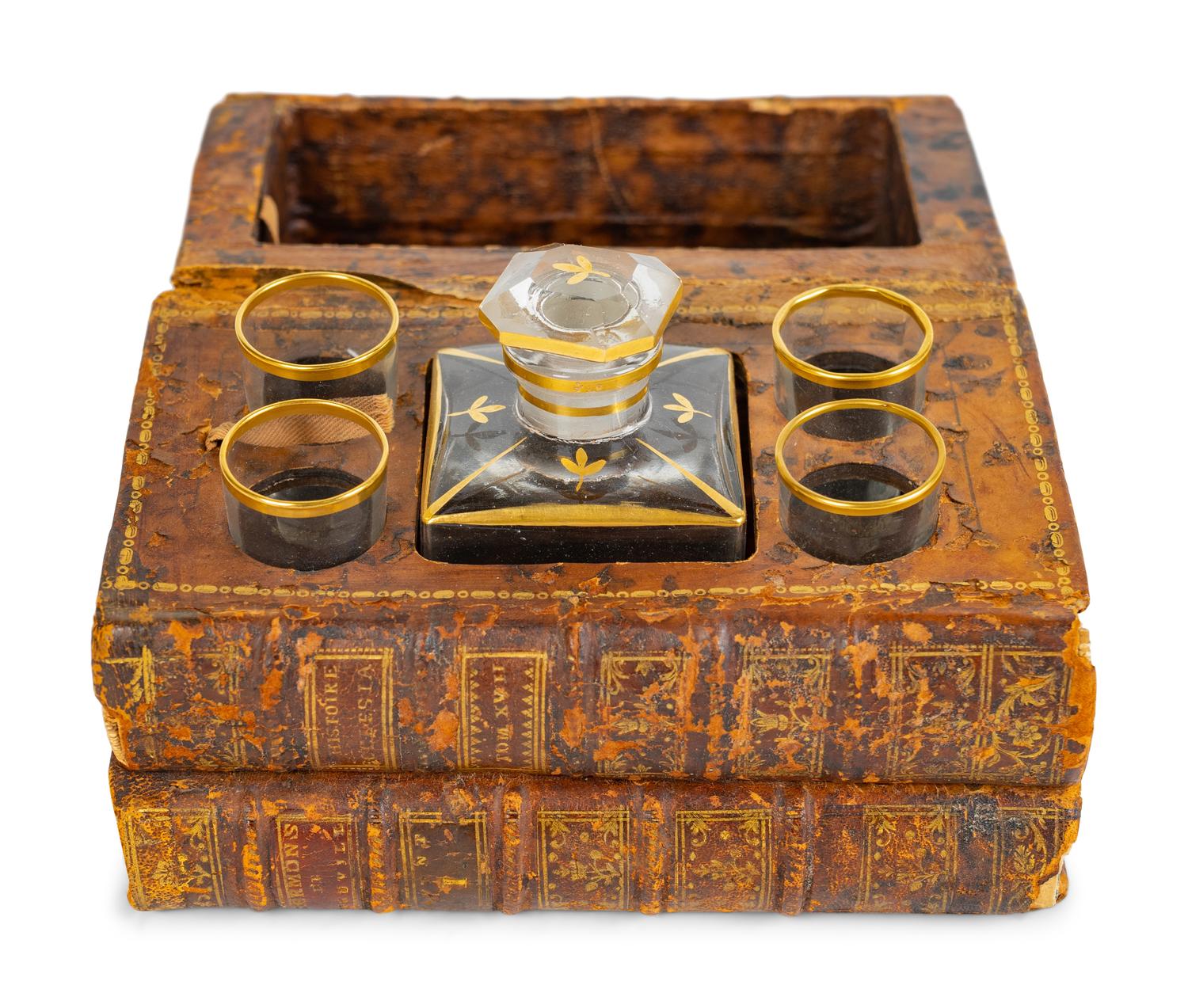 A French Leather Book-Form Cave a Liqueur — 19TH CENTURY
