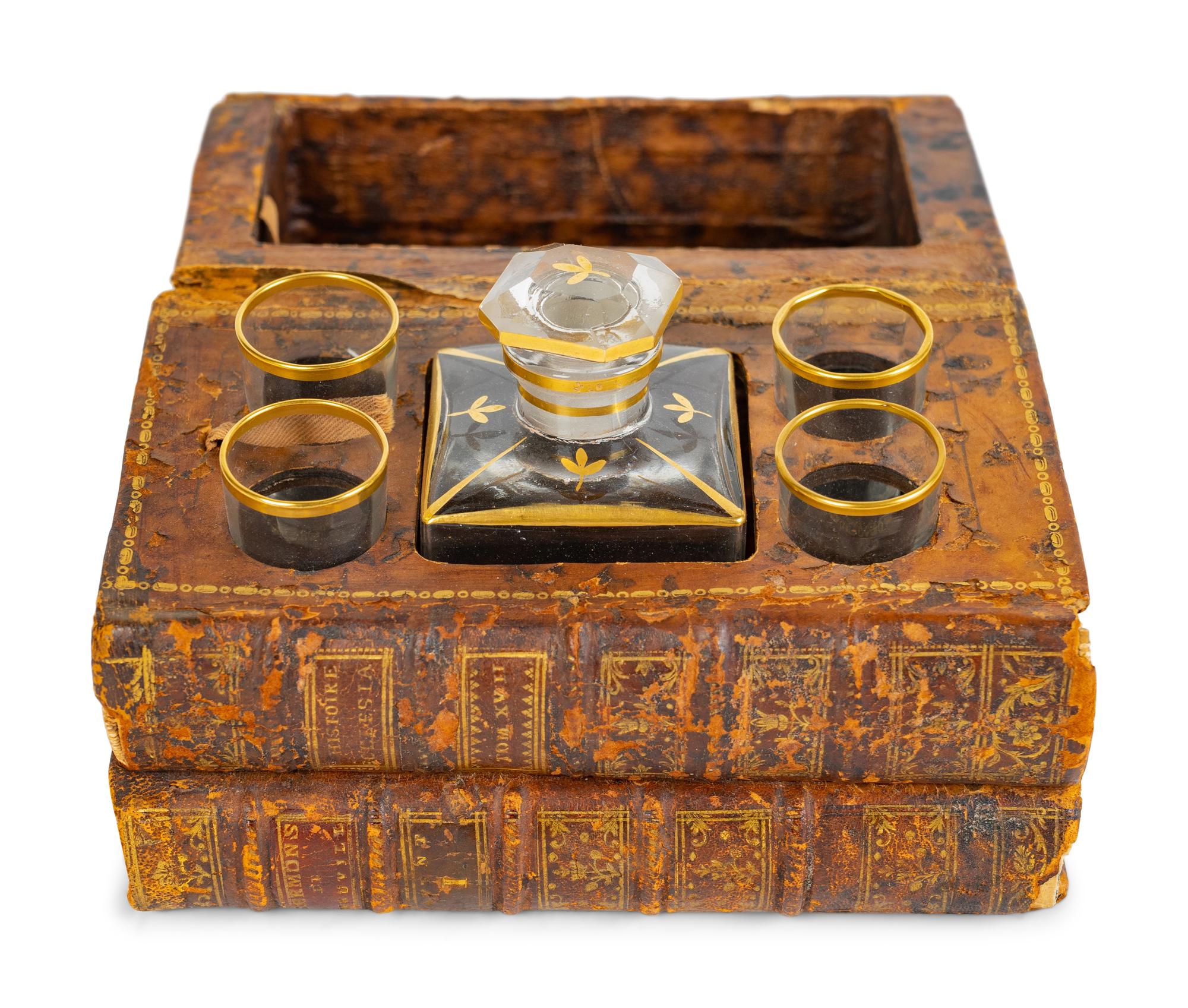 A French Leather Book-Form Cave a Liqueur — 19TH CENTURY