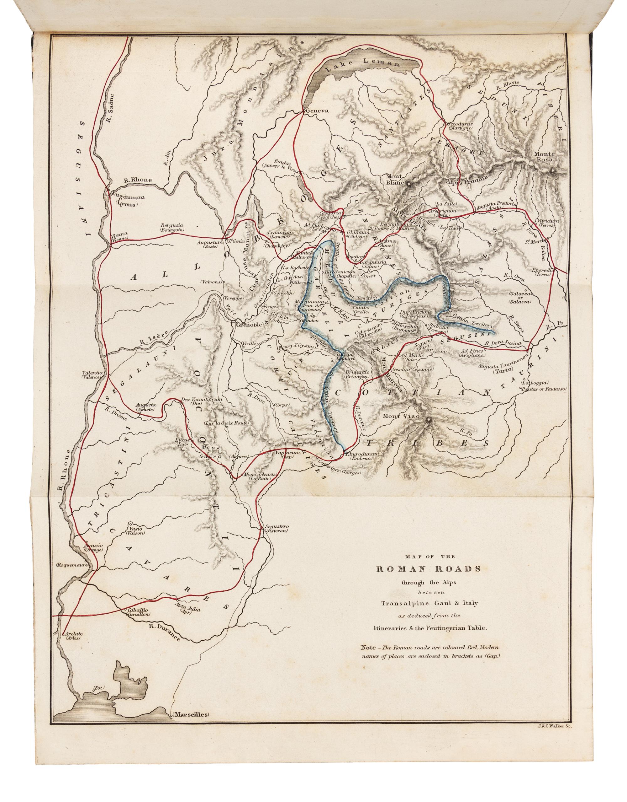 ELLIS, Robert. A. (1820-1885). Treatise on Hannibal's Passage of the Alps, in which his route is traced over the Little Mont Cenis. Cam
