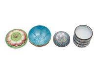 Two Chinese Canton Enamel on Metal Wares