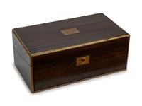 A Victorian Brass-Inlaid Mahogany Lap Desk — CIRCA 1873