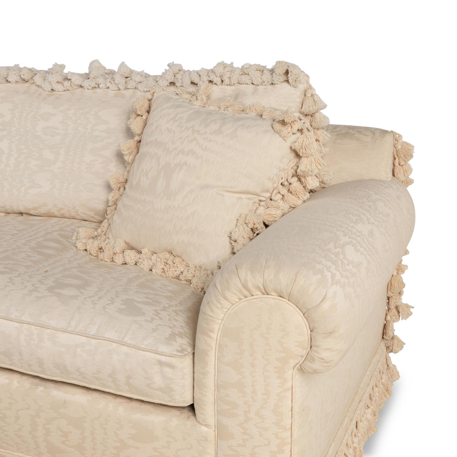 A Custom Silk Moiré Upholstered Sofa