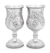 A Pair of American Silver Goblets