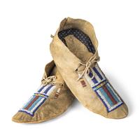 Cheyenne Beaded Hide Moccasins