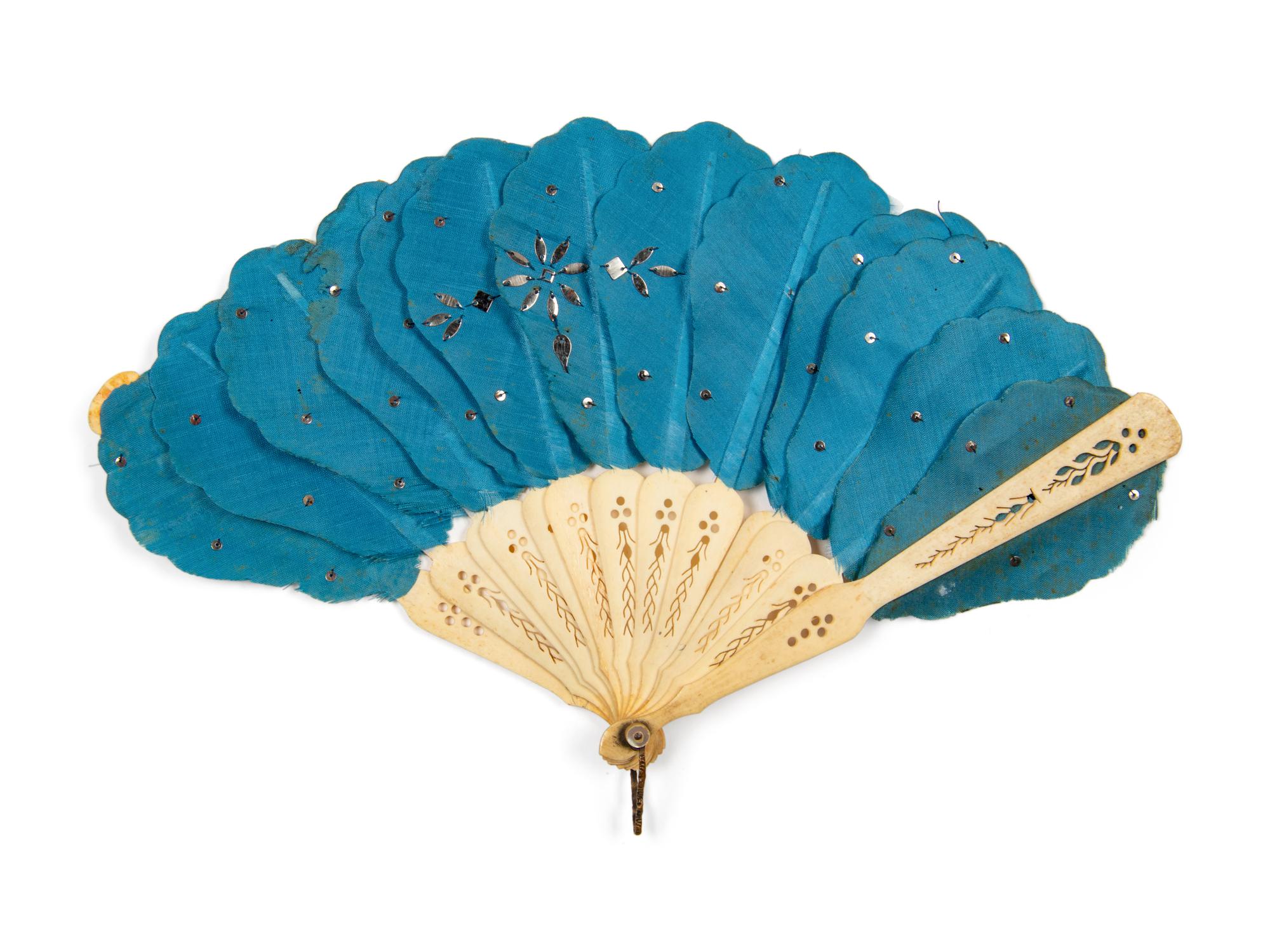 Collection of Thirteen Fans & Three Handkerchiefs, 1850-1930