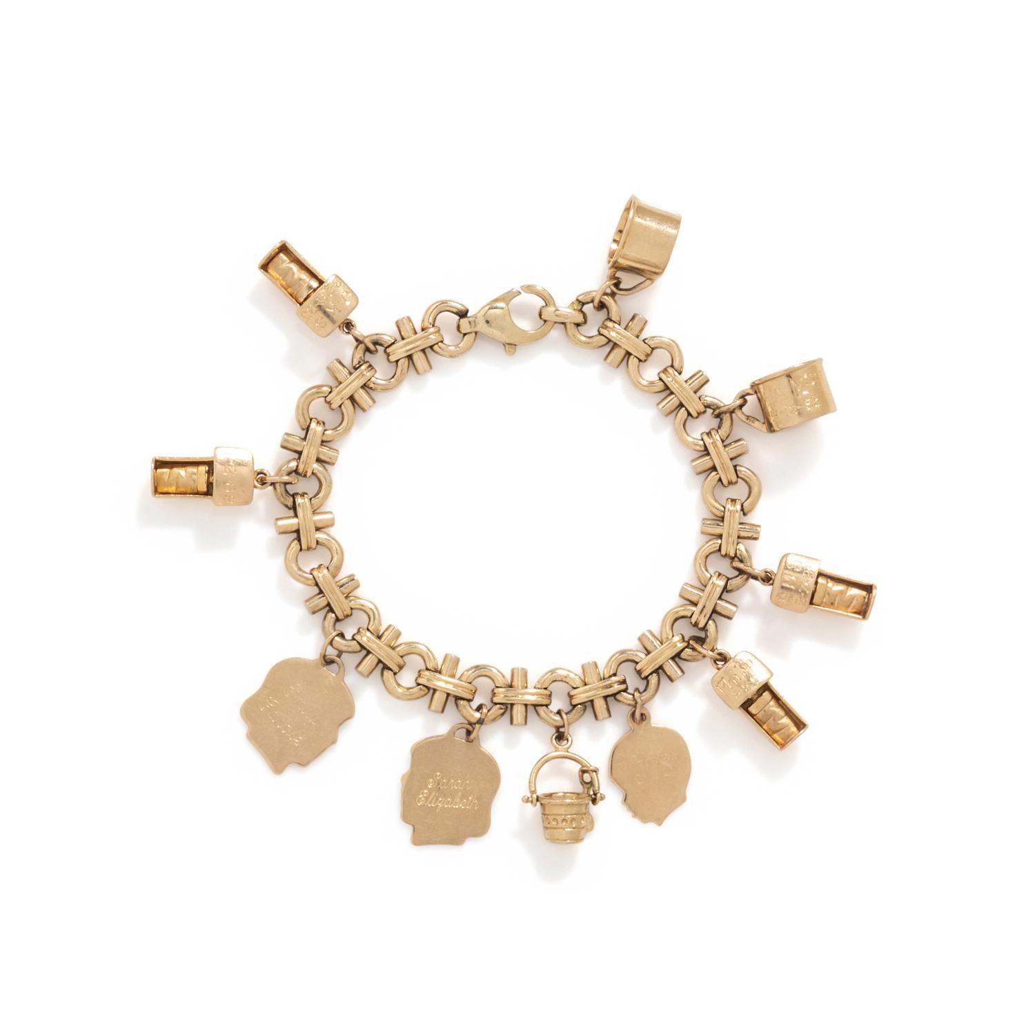 YELLOW GOLD CHARM BRACELET