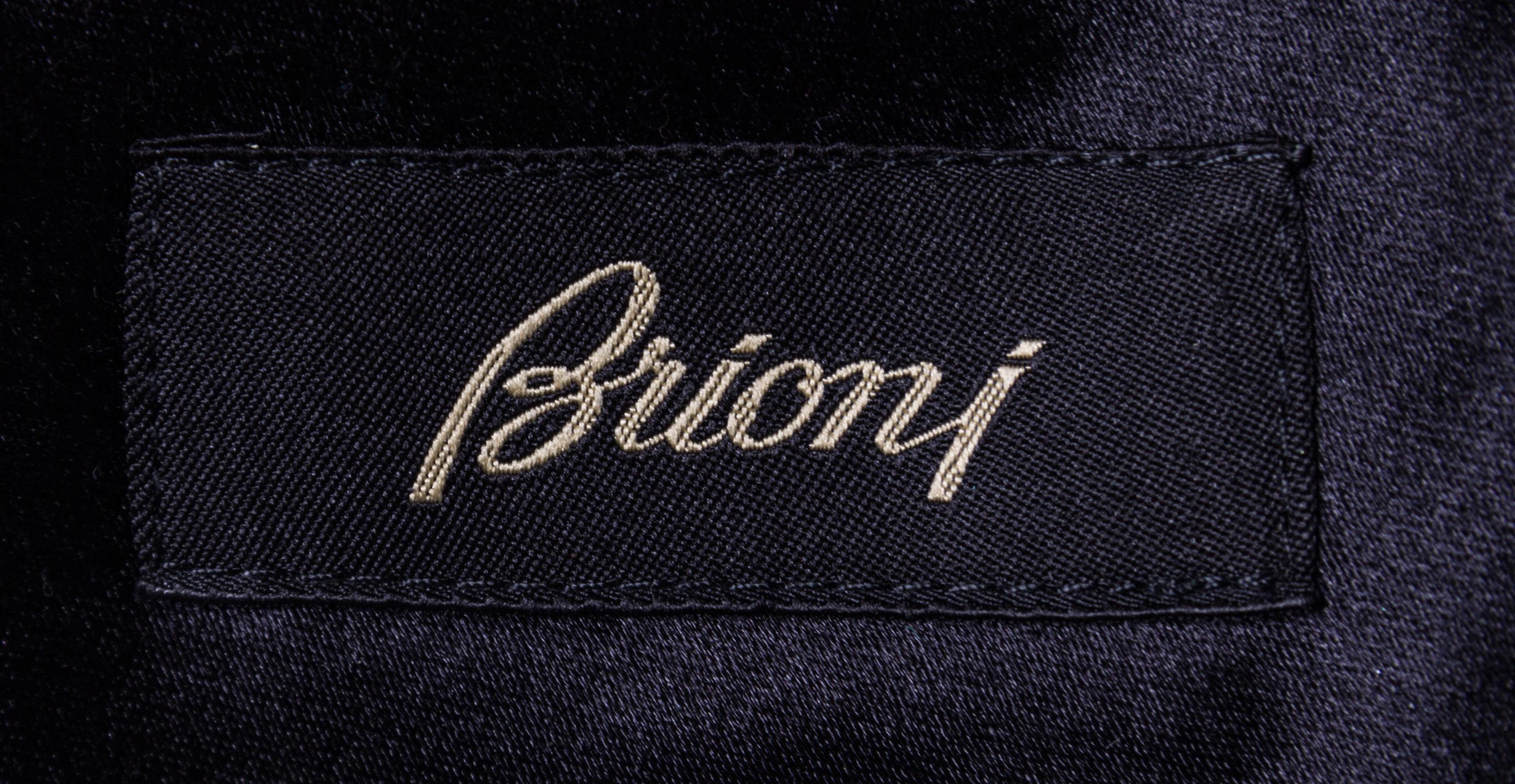 A Brioni Black Silk Evening Gown, Size 44.