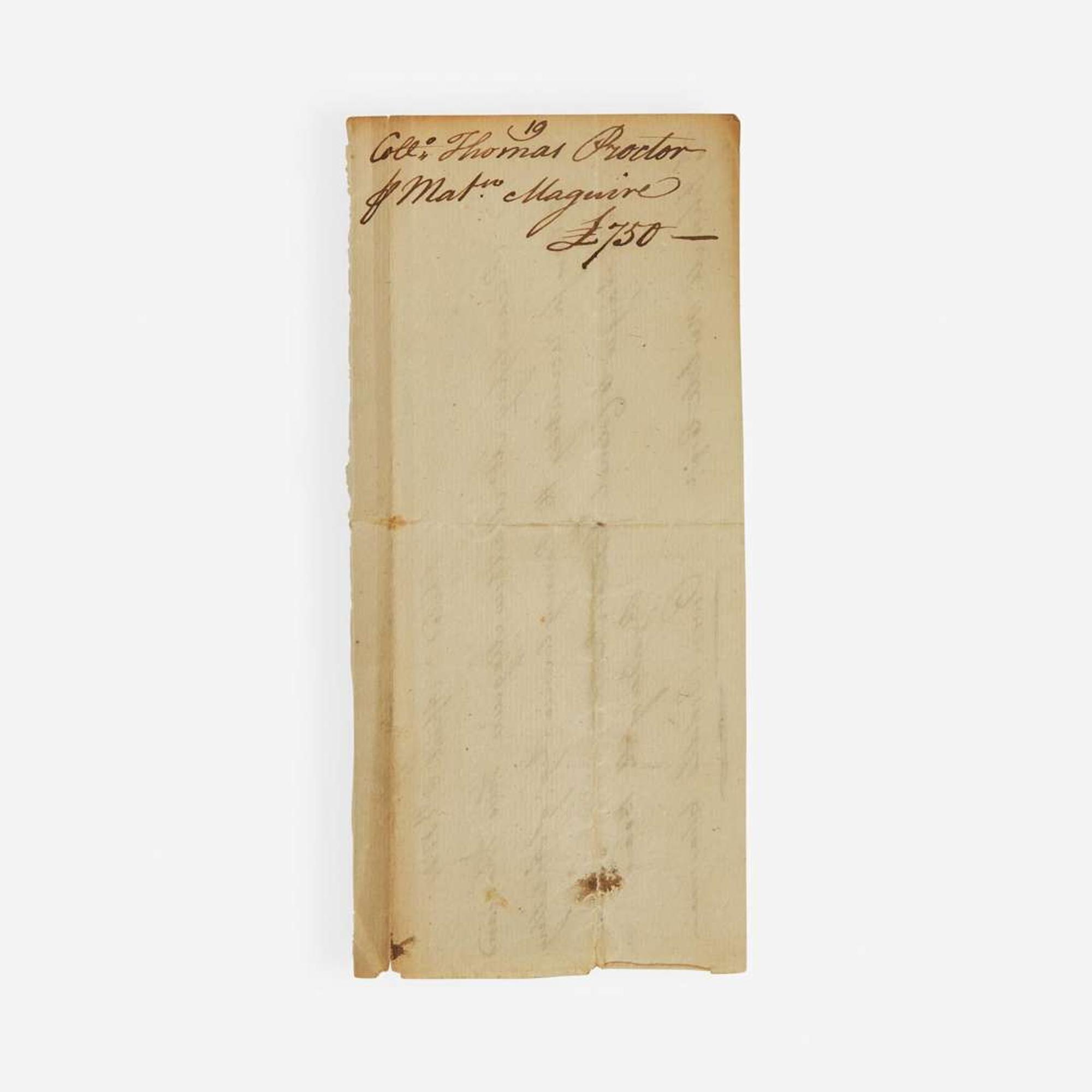 [Americana] Biddle, Clement, and Owen Biddle, and Charles Thomson Group of 5 Documents, signed