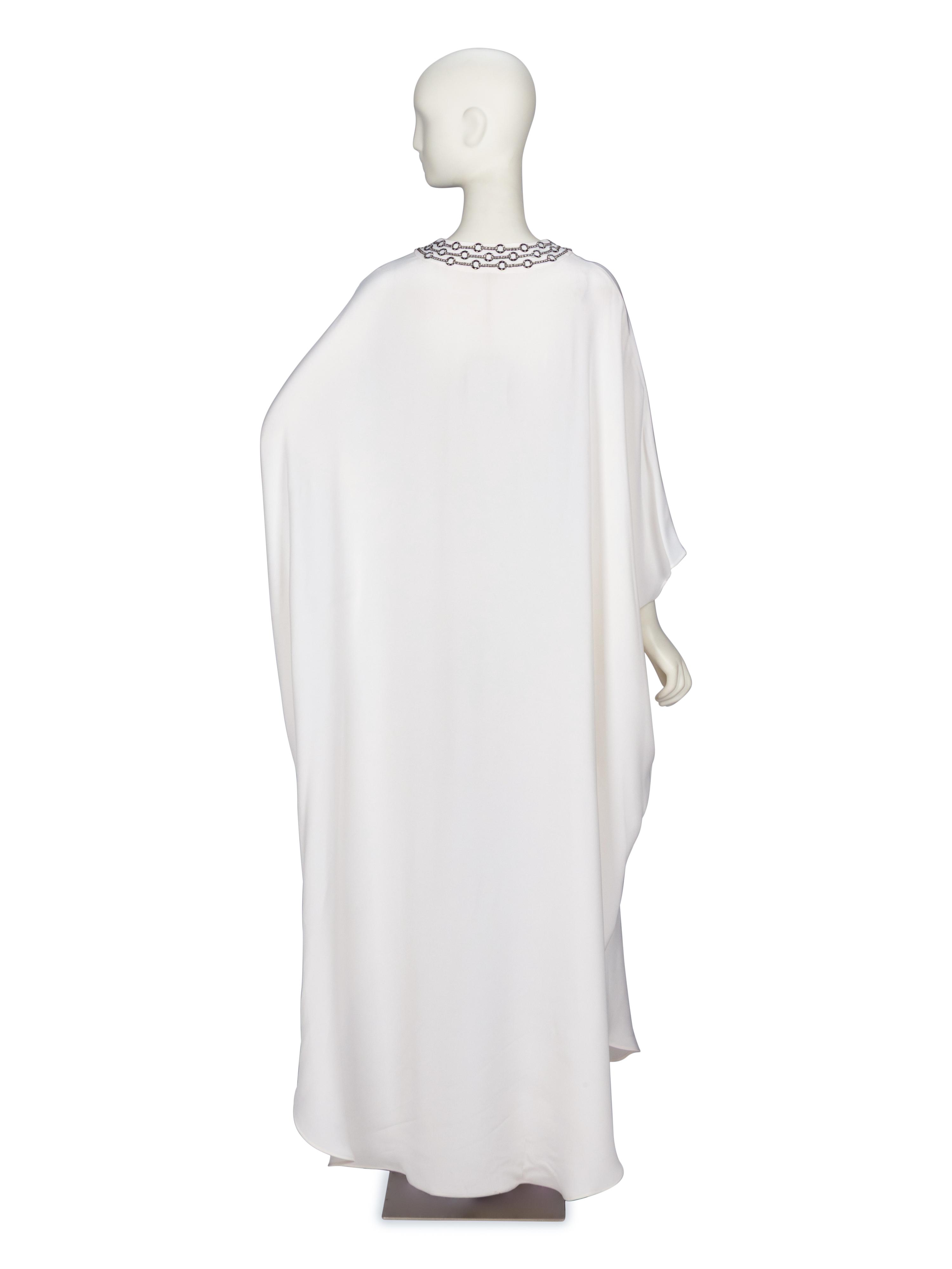EMILIO PUCCI, WHITE EMBELLISHED KAFTAN