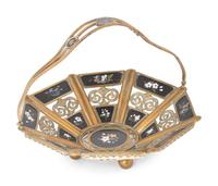 An Italian Gilt Metal and Pietra Dura Basket