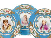 A Set of Twelve Sèvres Style Porcelain Plates