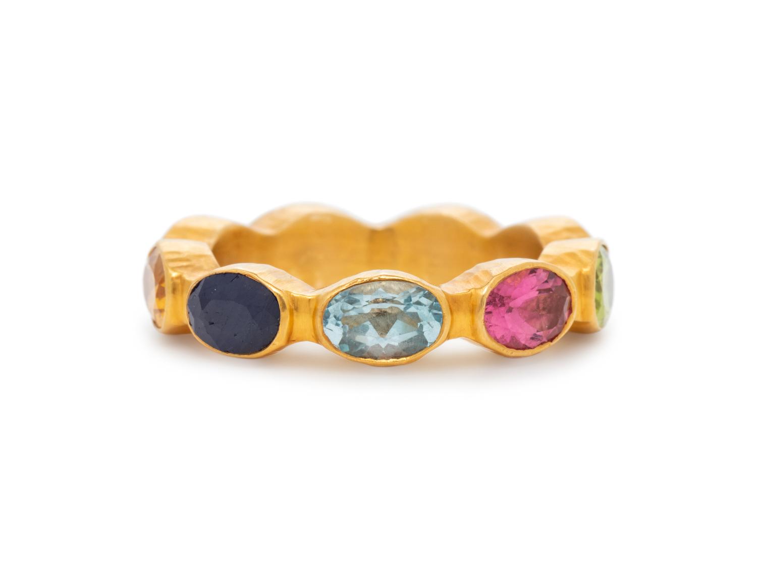YELLOW GOLD AND MULTIGEM RING