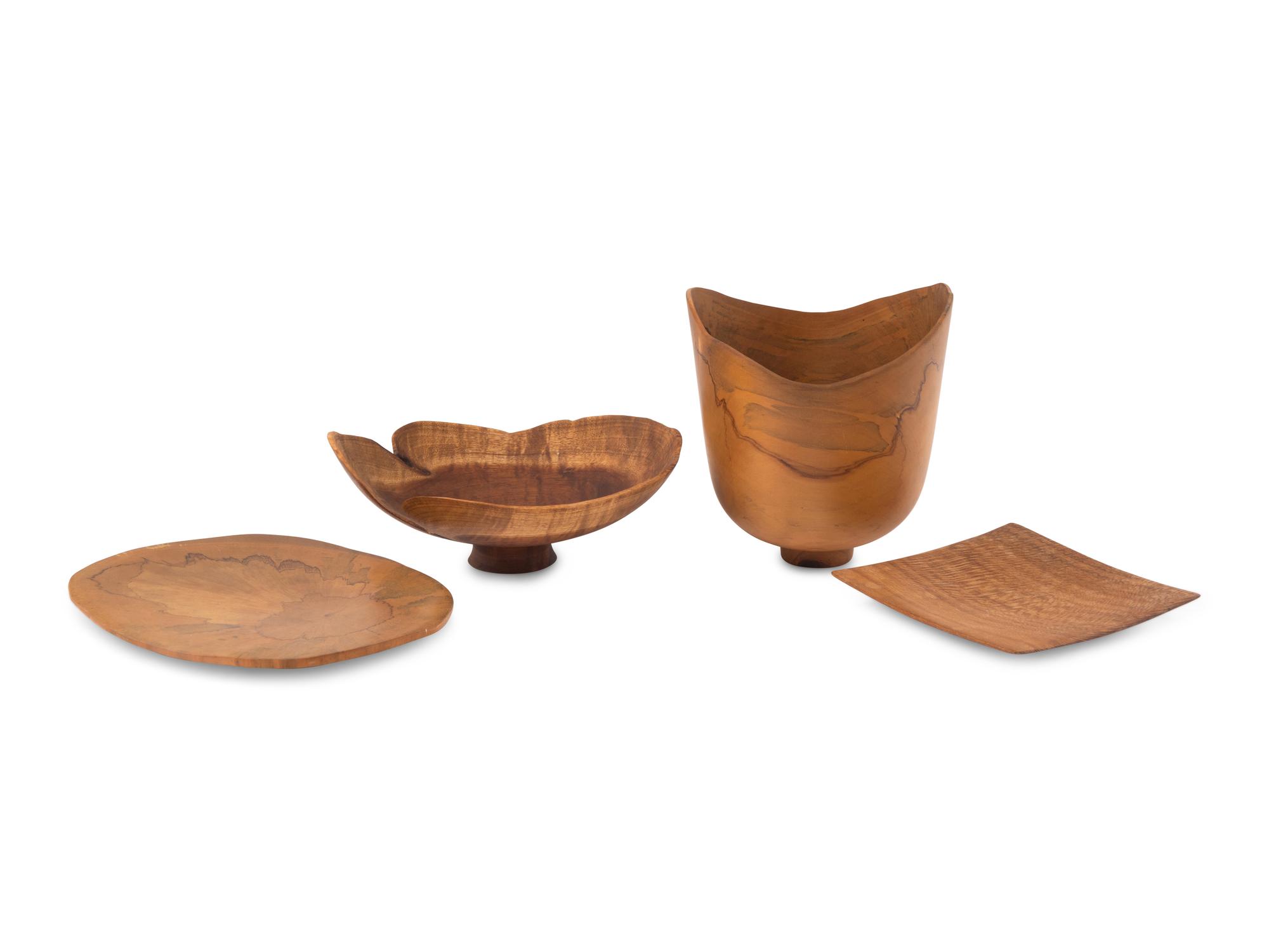 Collection of Four Vessels and Trays