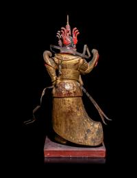 A Chinese Gilt Wood Figure of Weituo