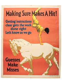 [POSTERS]. ELMES, Willard Frederic, artist. A group of 2 Mather Work posters featuring circus acts involving animals. Chicago: Mather & Co., 1929.