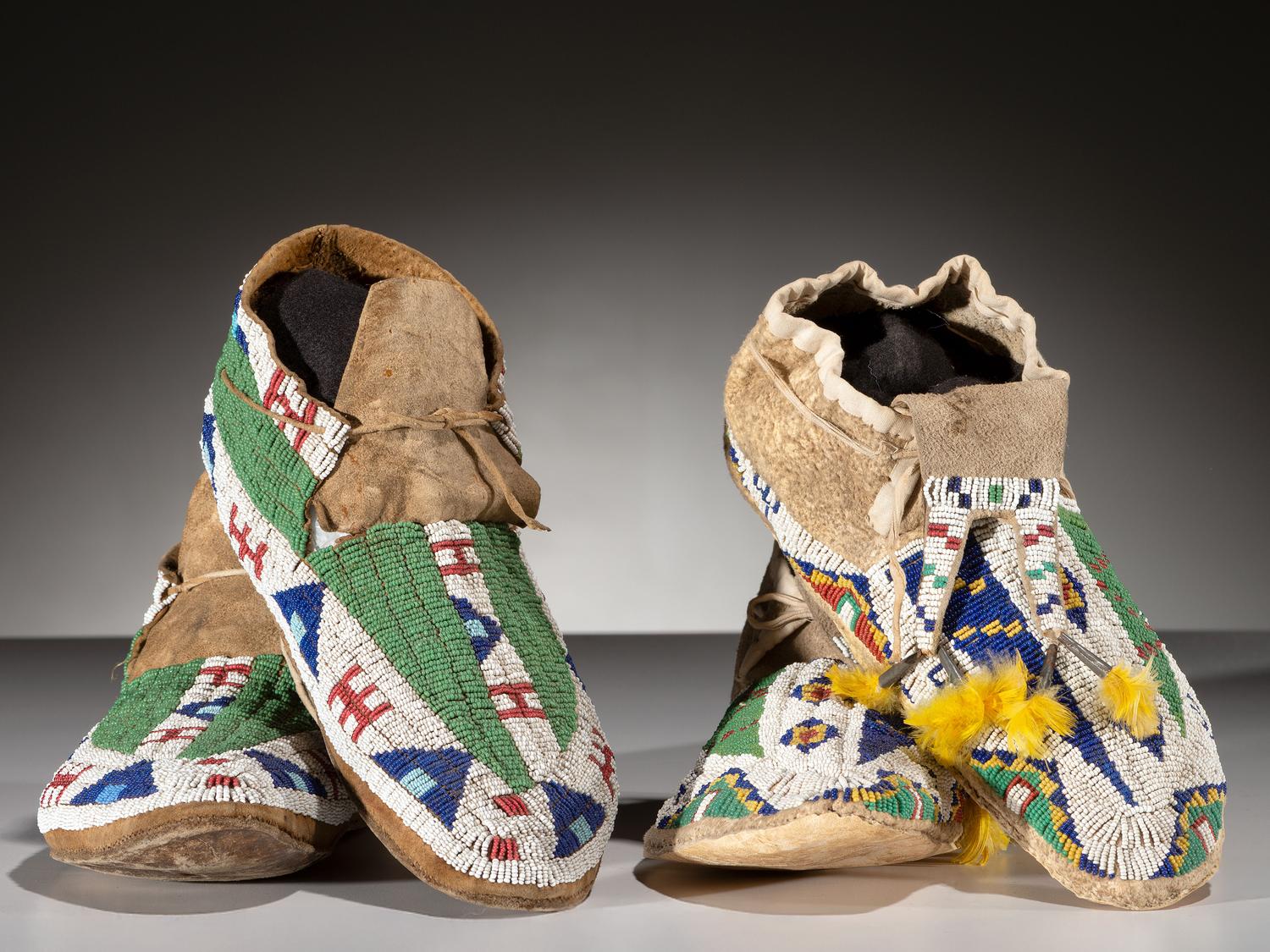 Sioux Beaded Hide Moccasins
